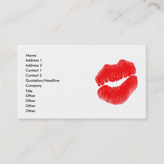 Make-up Artist Red Lips Schwarz-weiße Visitenkarte (Vorderseite)
