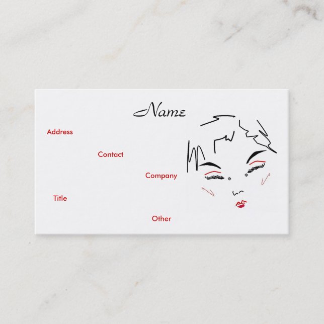 Make-up Artist Trendy II Business Card Visitenkarte (Vorderseite)