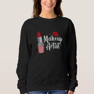 Make-up-Artistin für Frauen Lippenstift Schönheit Sweatshirt