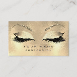 Make up Augenbrauen Wimpern Glitter Diamant Gold G Visitenkarte