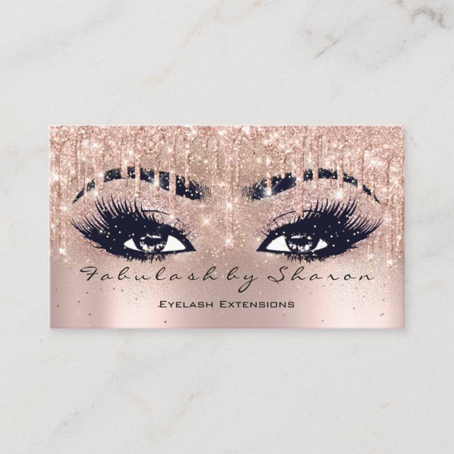 Make up Augenbrauen Wimpern Glitter Kosmetiker Visitenkarte (Vorderseite)