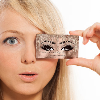 Make up Augenbrauen Wimpern Glitzer Tropfen Funkel Visitenkarte