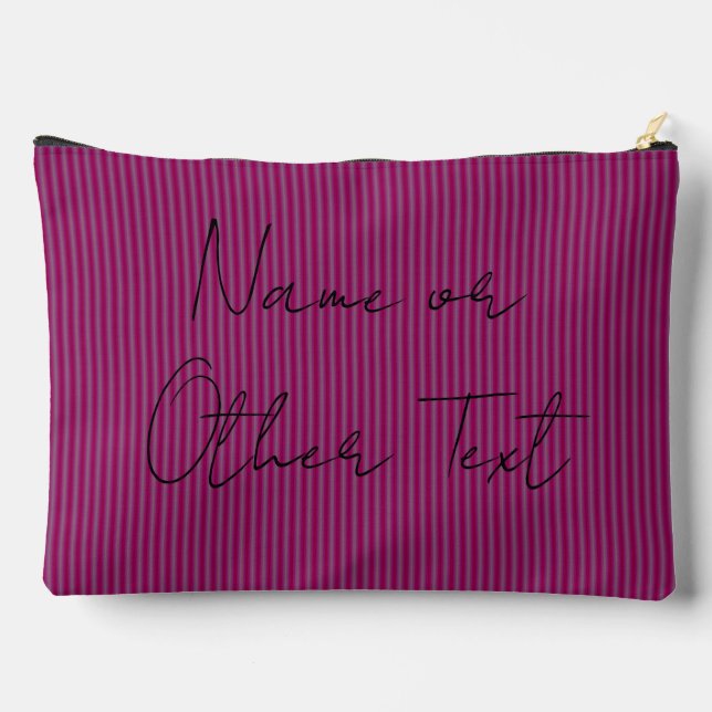 Make-up Bag Himbeere Rosa Linien HAMbyWG Zubehörtasche (Rückseite)