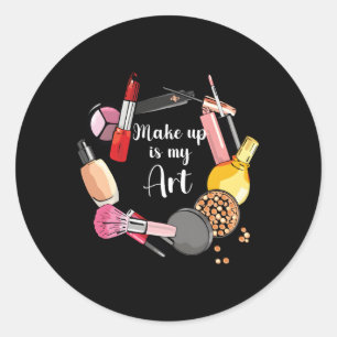 Make-up Beautician Makeup Runder Aufkleber