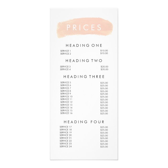 Make Up Cosmetics Menu Beauticier Tarifs (Devant)