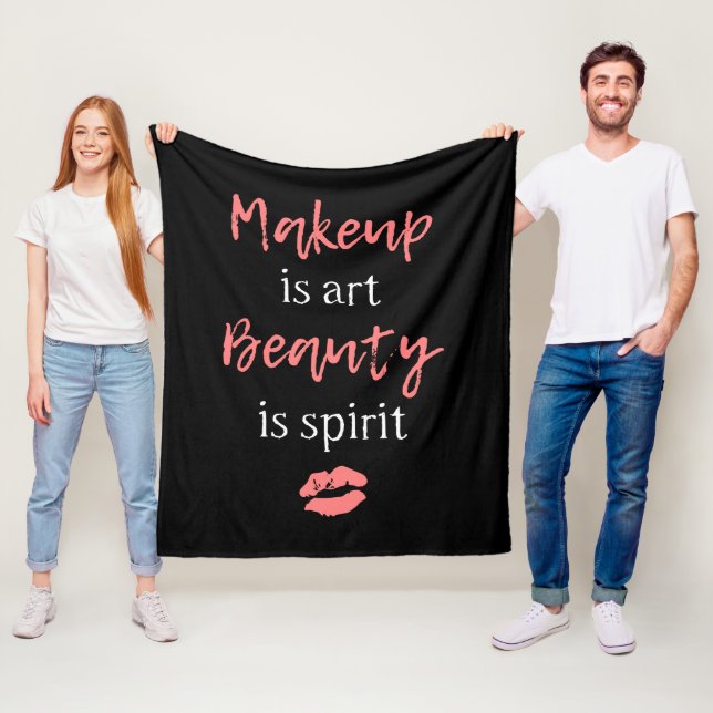 Make-up ist Kunst Schönheit ist Geist Fleecedecke (Beispiel)