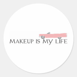 Make-up ist mein Lebenskaddy Runder Aufkleber