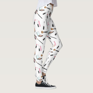 Make-up-Kosmetikmuster auf weißem Hintergrund Leggings