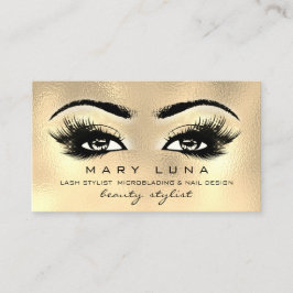 Make up Künstler Augenbrauen Wimpern Gold Visitenkarte