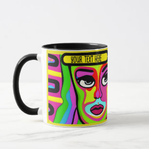 Make-up Mädchen pshycodelic editierbar Tasse