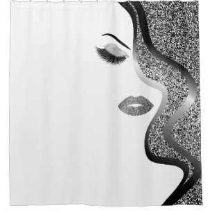 Make-up mit Glittereffekt Duschvorhang