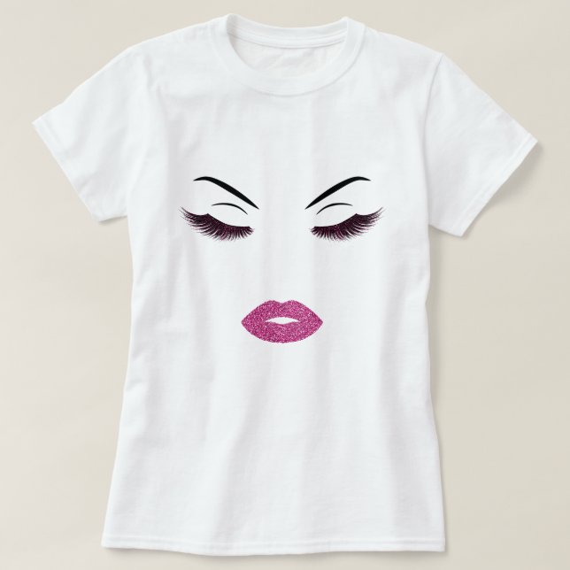 Make-up mit Glittereffekt T-Shirt (Design vorne)