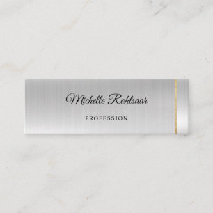 Make-up Modern Einfach Silber Grau Metallisch Foli Mini Visitenkarte