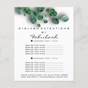 Make-up-Schönheitssalon Wald-Eukalyptus-Organics Flyer