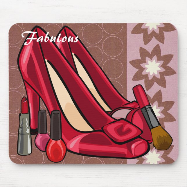 Make-up u. Schuhe Mousepad (Vorne)