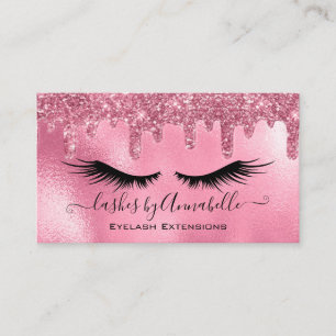 Make-up Wimpern Glitzern Glitter-Tropfen Rosa Visitenkarte