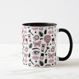 Make-upaufkleber-Muster Tasse