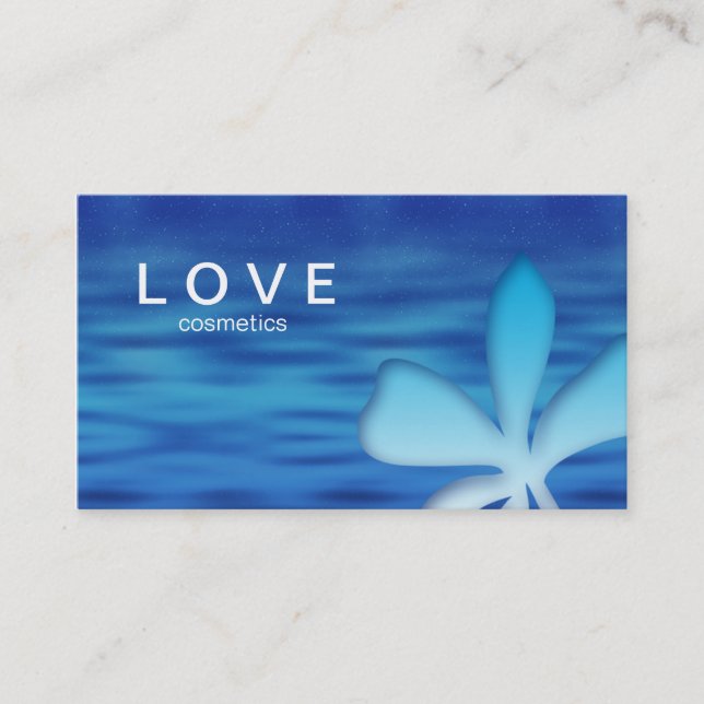 Make-upgeschäfts-Karten-Blumen-Blau-Kosmetik Visitenkarte (Vorderseite)