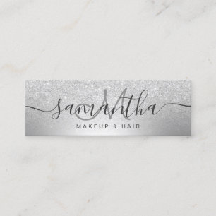 Make-uphaarsilber-Glitter ombre metallische Folie Mini Visitenkarte