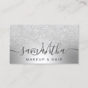 Make-uphaarsilber-Glitter ombre metallische Folie Visitenkarte