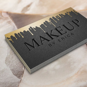 Make-upkünstler-GoldTropfen-eleganter schwarzer Visitenkarte