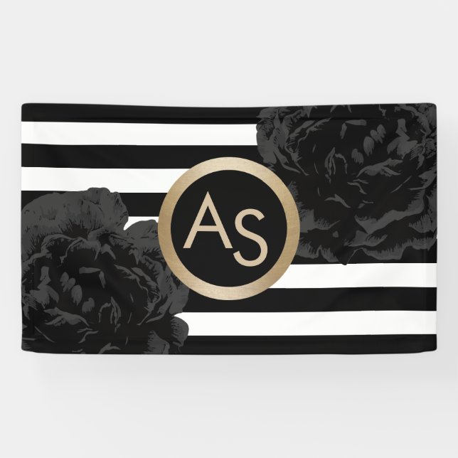 Make-upkünstler-Haar-Stylist-modernes Monogramm Banner (Horizontal)
