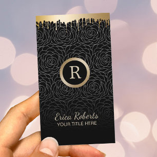 Make-upkünstler-modernes GoldTropfen-Schwarzes mi Visitenkarte