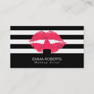 Make-upkünstler-noble Schwarz-weiße Visitenkarte