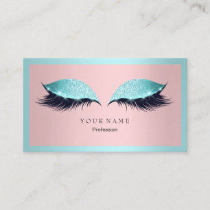 Make-upkünstler-Rahmen-Glitzer-Augen-Aqua Tiffany Visitenkarte