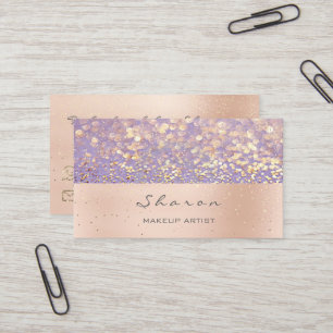 Make-upkünstler-Rosa-Rosen-GoldGlitzer lila Spark Visitenkarte