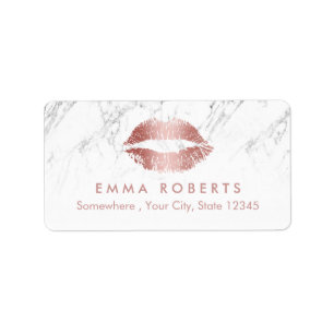 Make-upkünstler-Rosen-Rosen-Goldlippensalon-Marmo Adressaufkleber