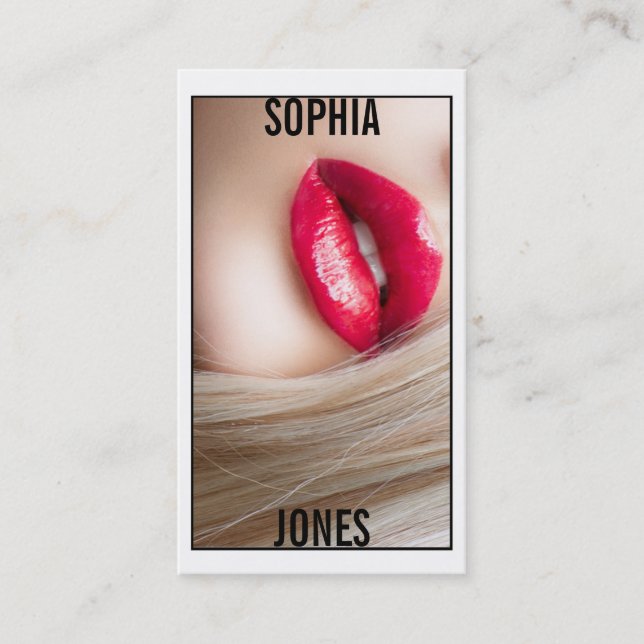 ★ Make-upkünstler-rotes LippenFoto-Geschäfts-Karte Visitenkarte (Vorderseite)