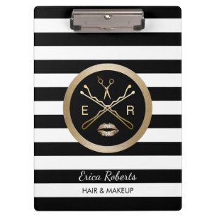 Make-upkünstler-u. Haar-Stylist-moderne Streifen Klemmbrett