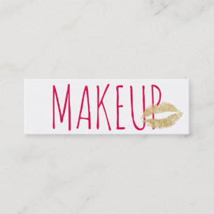 Make-upkünstler-zacken Minimalistische Goldlippen Mini Visitenkarte