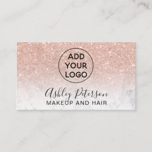 Make-uplogotypographiemarmor-Rosen-GoldGlitter Visitenkarte