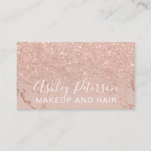 Make-upmarmortypographie erröten RosengoldGlitter Visitenkarte