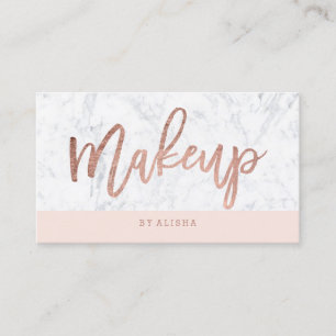 Make-upRosen-Goldtypographie erröten weißer Marm Visitenkarte