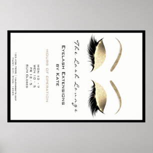 Make-upschönheits-Salon-Namen-Goldbezaubernde Poster