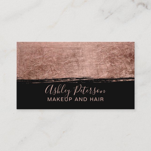 Make-uptypographie des schwarzen Haares des Visitenkarte (Vorderseite)