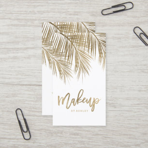 Make-uptypographiegoldpalme-Blattweiß Visitenkarte