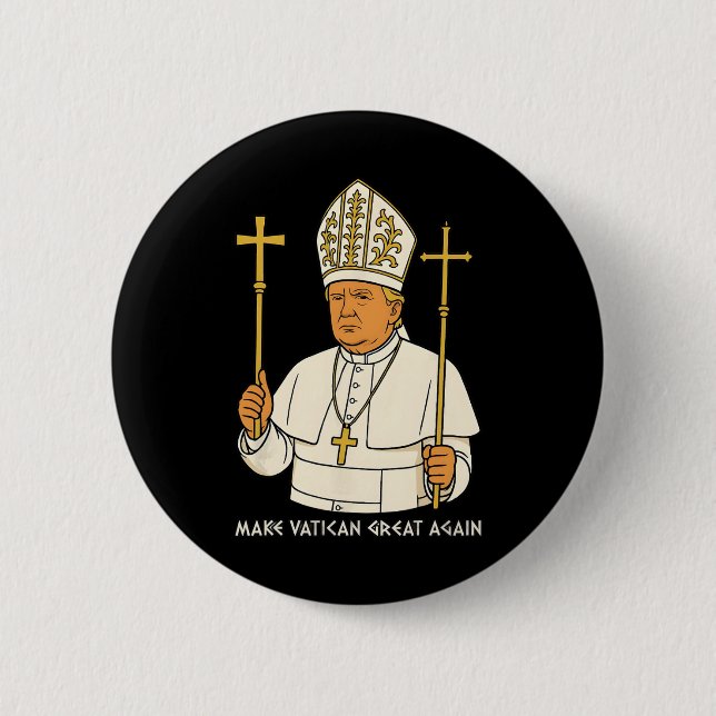 Make Vatican Great Again Lustiger Papst Trump Retr Button (Vorderseite)