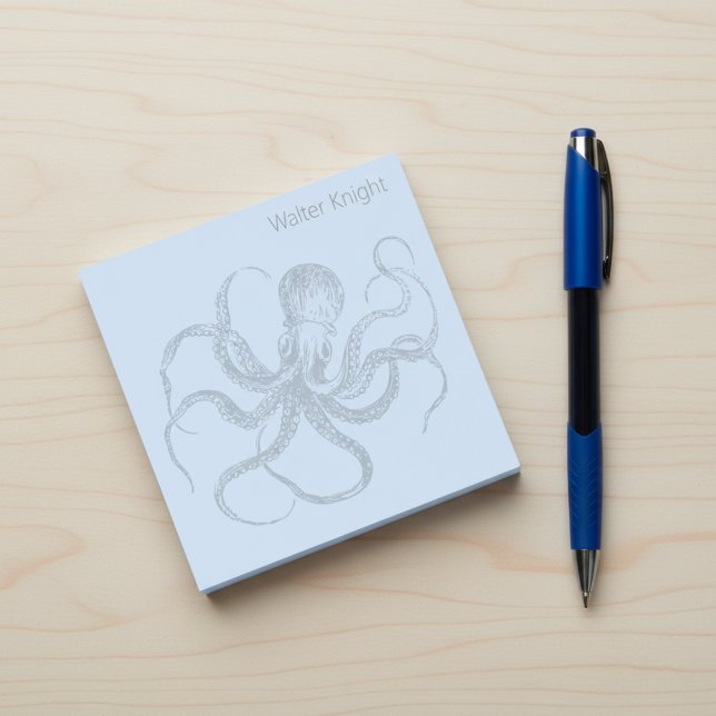 Make Your Own Custom Name Octopus Sticky Notes Post-it Klebezettel (Custom name octopus sticky notes.)
