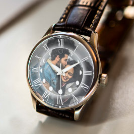 Make Your Own Elegant Modern Moon Phase Photo Gift Armbanduhr