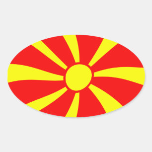 Makedonien-Flaggenaufkleber Ovaler Aufkleber