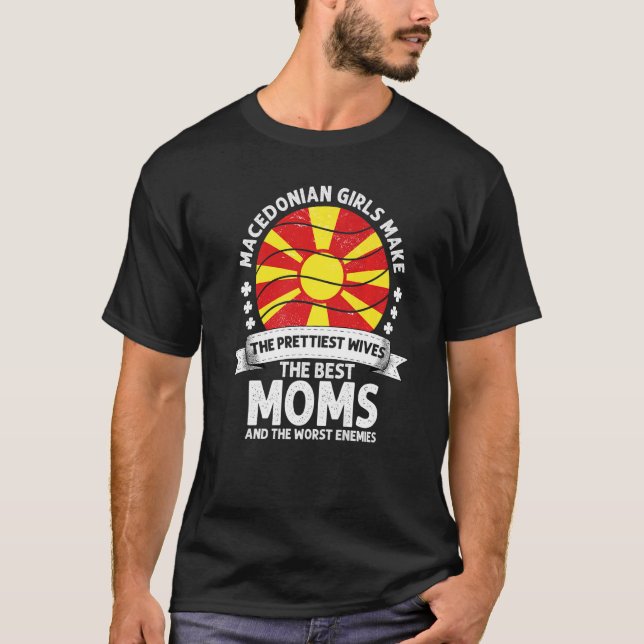 Makedonische Mama Mütter Day Mama Macedonian Ameri T-Shirt (Vorderseite)