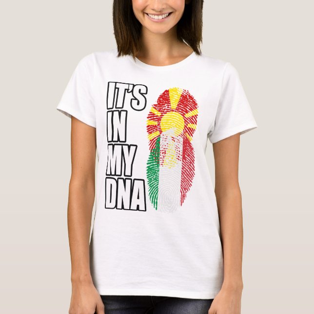 Makedonische und italienische DNA-Kennzeichnung fü T-Shirt (Vorderseite)