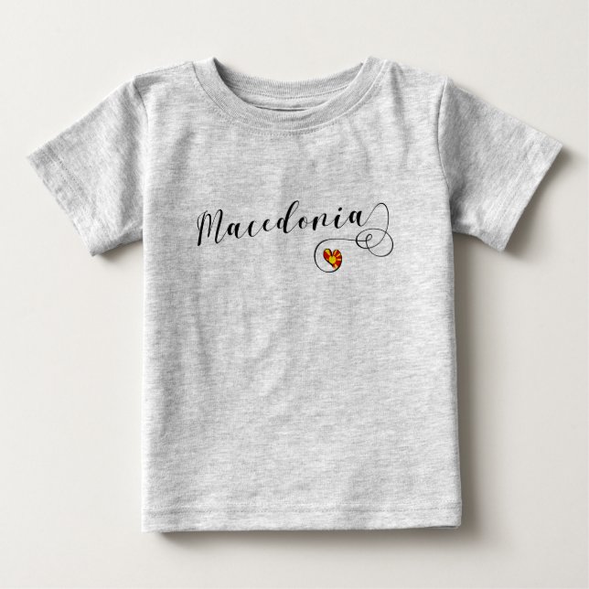 Makedonisches Flag Herz, Mazedonien Baby T-shirt (Vorderseite)