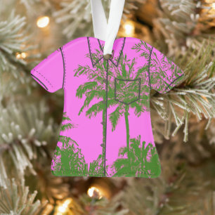Makena Beach Hawaiian Sketchy Palms Aloha-Shirt Ornament