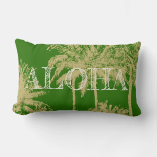 Makena Beach Hawaiian Sketchy Palms Reversibel Lendenkissen
