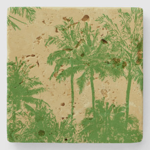 Makena Beach Hawaiian Sketchy Palms Steinuntersetzer